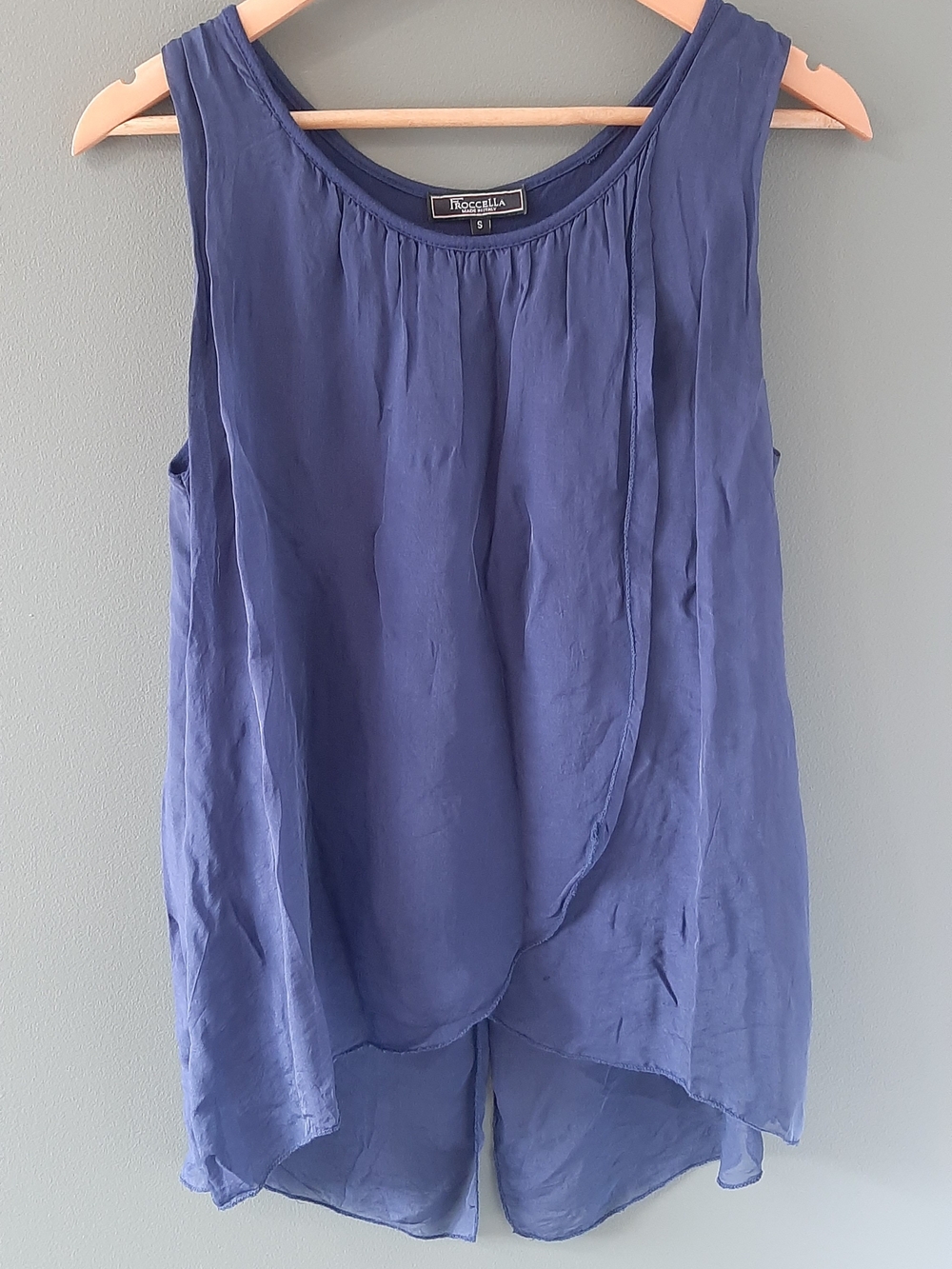 Froccella - Silk - Made In ITALY - Navy Blue Layered Tank Top